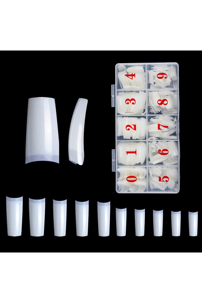 Choice 06 500 قطعة من أطراف الأظافر الفرنسية الشفافة الطبيعية ذات الغطاء النص...