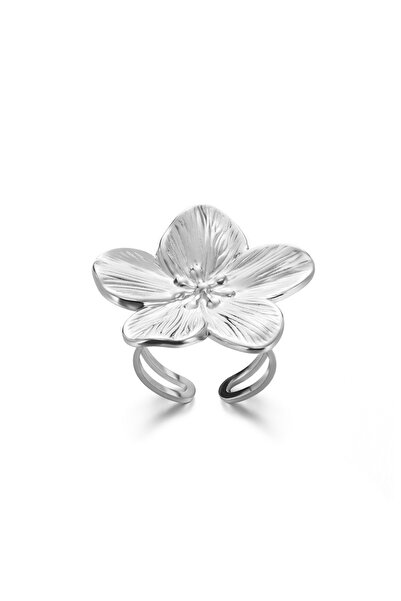 Choice خواتم JZ6745P من الفولاذ المقاوم للصدأ قابلة للتغيير على شكل زهرة كبيرة للنساء باللون الذهبي على شكل زهرة عباد الشمس