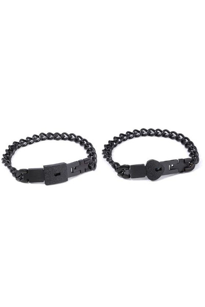 Miniso B00070-14 Couple Jewelry Stainless Steel Bracelet Love Lock Bracelet Can Be Opened Key Pendant Neckl