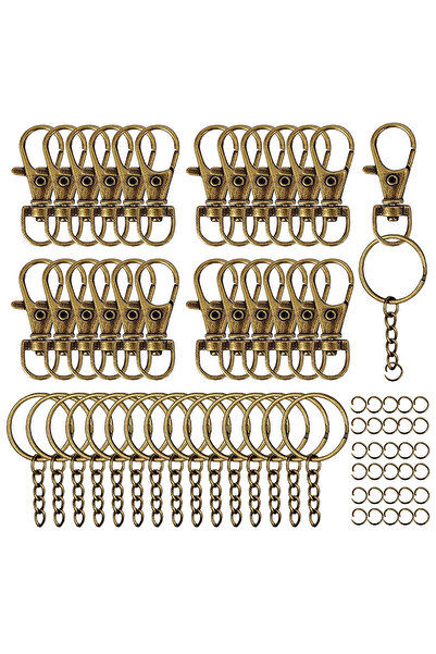 Choice 5 مجموعات برونزية 5/15/30 مجموعة من حلقات سلسلة المفاتيح ذات الخطاف ال...