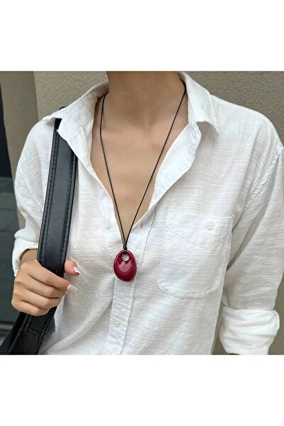 Choice قلادة لاكتو الحمراء الأنيقة ذات الأربعة ألوان، مصنوعة من الراتنج الأحم...