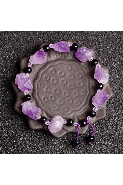 Choice YA4618-1 سوار الجمشت الطبيعي لتنقية الجسم وتنحيف الجسم، أساور طاقة حجر...