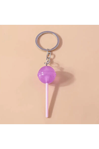 Choice purple 1/5pcs Lovely Resin Candy Lollipop Keychain Mini 3D Simulation ...