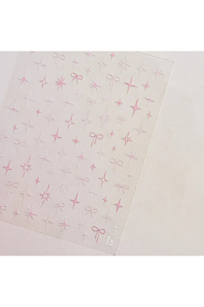 NAILFYOU TO4644 ربطة عنق لامعة على شكل فيونكة، لون وردي وأبيض، تصميم حالم وأن...