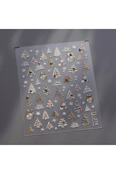 Choice 1 قطعة ملصقات أظافر عيد الميلاد الفاخرة كريستال الماس الكرتون الدب شجرة الظهر الغراء ملصق فن الأظافر...