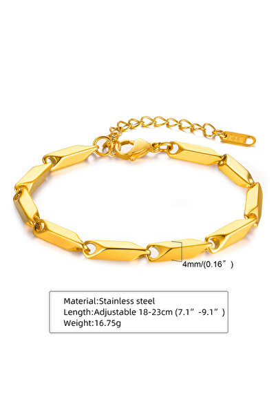 Choice سوار هيي بار لينك من البات التايلندي بطول 23 سم، ذهبي وأسود، مصنوع من ...