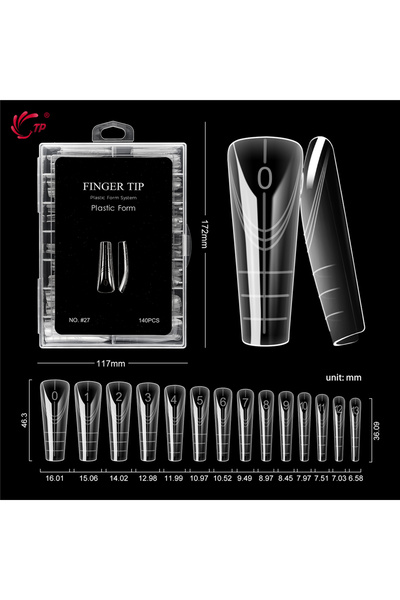 Choice صندوق M-140 قطعة TP 70 قطعة/140 قطعة أظافر شفافة ذات شكل مزدوج وتغطية ...