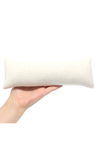 Choice وسادة عرض سوار ساعة من الجلد المخملي، لون بيج (8.5×24 سم)، حامل وسادة سوار مجوهرات من قطعة واحدة