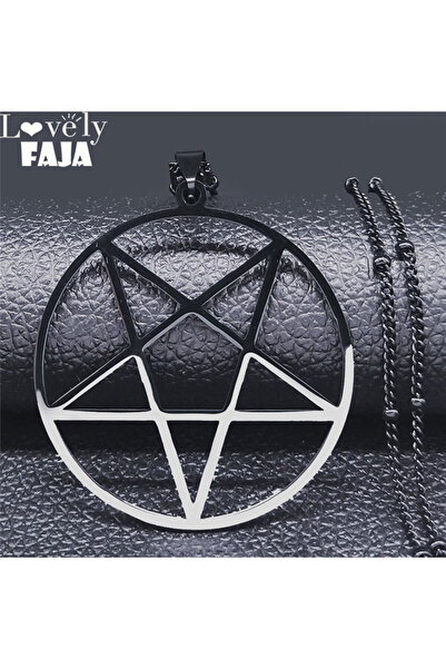 Choice قلادة نسائية من الفولاذ المقاوم للصدأ على شكل نجمة خماسية من JZ BK بتص...