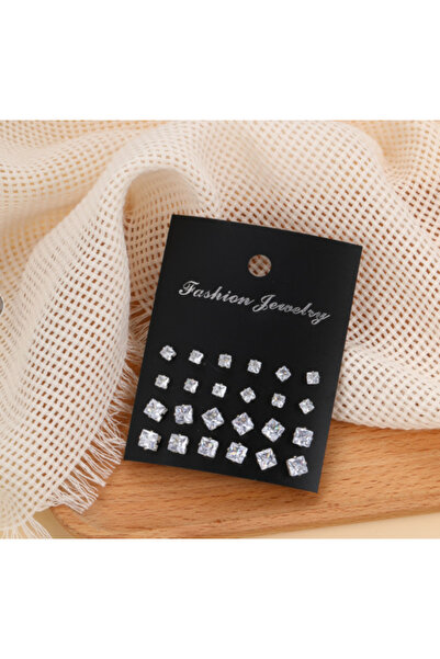 Choice AY5737301HB 12 Pcs Zircon Earrings Set Briliant Shiny Stud Earrings fo...