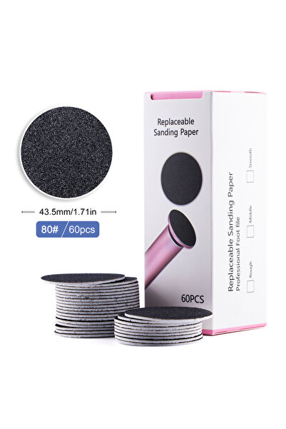 choice2 A0384-Grit 80 TP43mm 60 قطعة/صندوق مبرد أظافر قابل للاستبدال لإزالة الجلد الميت من الجلد الميت ورق صنفرة احترافي