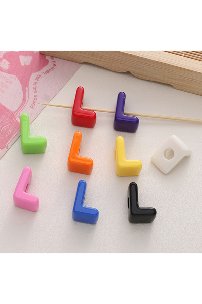 Choice 10 قطع من خرز الحروف الأكريليكي الملون، خرز حروف/أرقام سادة بفتحة كبيرة، راندو