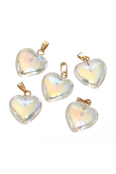 Choice 10 قطع من خرزات الكريستال والزجاج التشيكي على شكل قلب من أورورا، قلادة...