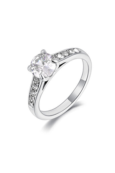 Choice 7 R23075P JeeMango خاتم زفاف من الفولاذ المقاوم للصدأ مرصع بالزركونيا ...