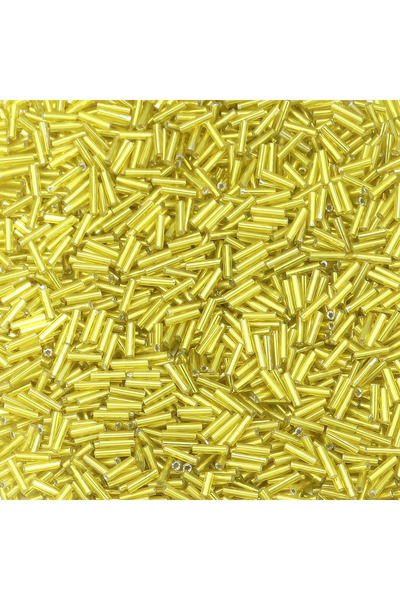 Choice 225 قطعة من خرز البذور الزجاجي الملون الأصفر على شكل أنبوب متباعد فضفا...