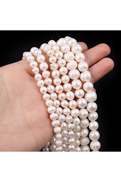 Choice3 7-8mm A 1string A/AA Natural Freshwater Pearl Near Round Beads Charms...