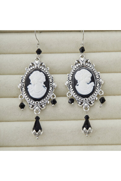 Choice WC1810-1 1pair Gothic Retro Portrait Black Dangle Earrings Palace Styl...