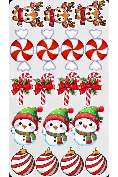 BENİMSER REKLAM Yılbaşı Temalı Sevimli Sticker Seti – 22x30 cm | Kış, Noel, Ş...