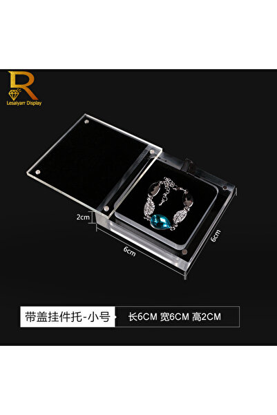 Choice صندوق عرض مجوهرات شفاف إبداعي مقاس 6×6 سم، حامل قلادة وقلادة من الأكريليك