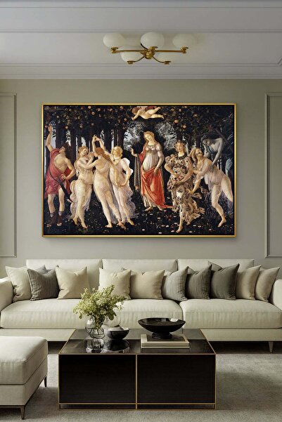 Wallivo Sandro Botticelli İlkbahar Bahçesi Alegori La Primavera Gümüş Metal Ç...