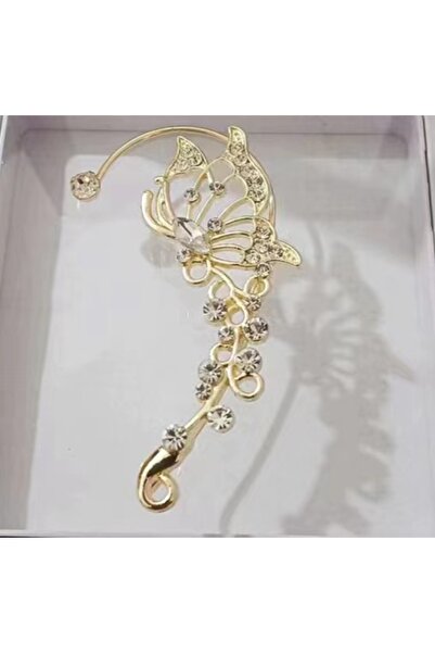 Choice Gold-color-left Sparkling Crystal Elf Butterfly Ear Cuff Without Pierc...
