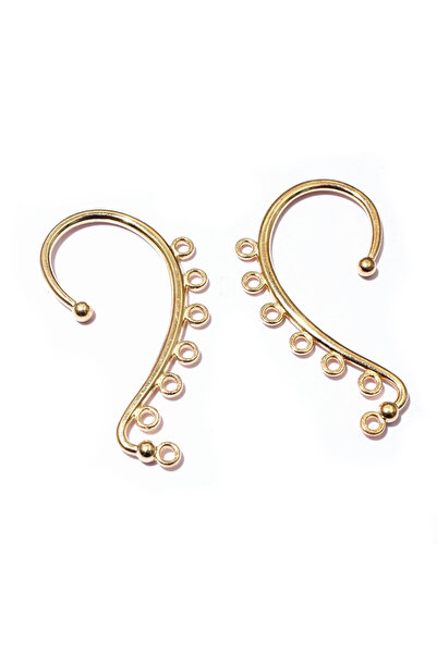 Choice KC Gold 10 قطع 60 × 36 مم أقراط DIY للشعر صنع مجوهرات باللون الذهبي وا...
