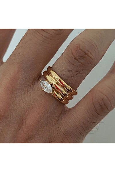 Choice 6 خواتم ذهبية إبداعية مطلية بالذهب عيار 18 قيراطًا من الفولاذ المقاوم ...