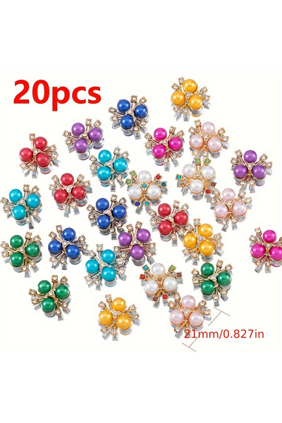 Choice 20 قطعة من أحجار الراين المقلدة على شكل زهرة 21 مم، رقعة خلفية مسطحة م...