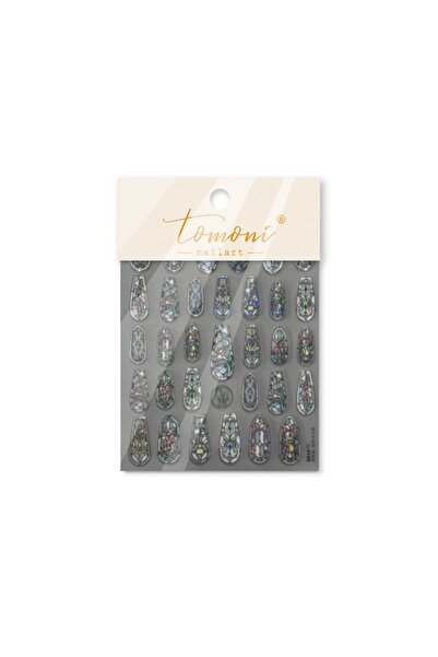 Choice ملصق أظافر زجاجي ثلاثي الأبعاد عالي الجودة بتصميم شبكي زجاجي ملون، قطع...