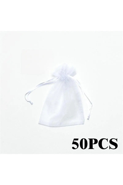 Choice 9x12 سم أبيض 50 قطعة/الوحدة حقيبة تغليف المجوهرات متعددة الألوان 7*9 9*12 11*16 13*18 أكياس أورجانزا هدية ستورا