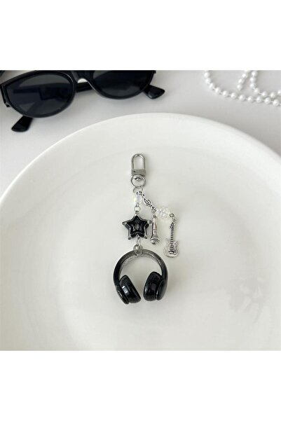Choice سلسلة مفاتيح على شكل سماعة أذن لامعة A3 على شكل نجمة لطيفة على شكل جيت...