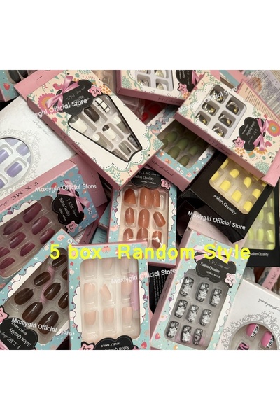 Choice 5 صناديق بنمط عشوائي 5 صناديق/مجموعة بنمط عشوائي رقائق أظافر جديدة للا...