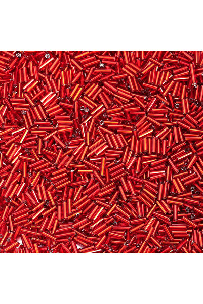 Choice 225 قطعة من خرز البذور الزجاجي الملون باللون الأحمر على شكل أنبوب متبا...