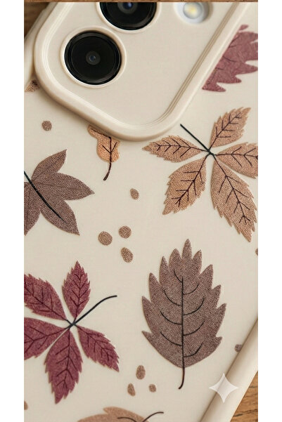 Rivor Samsung Galaxy S26 Plus Uyumlu Kılıf Kamera Korumalı Sonbahar Yaprakları Desenli Kabartmalı Lüks Silikon Kapak