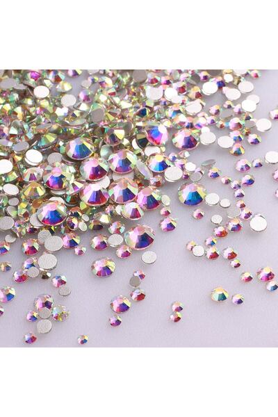 Choice Crystal AB 1440Pcs Mix Size Round Glass Flatback Rhinestone Glitter Ye...