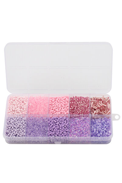 Choice4 07 pink-Amethyst 130g/set Glass Round Seed Beads Tube Loose Beads DIY...