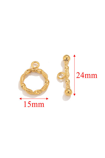 Choice JC939-G 5Set/lot Stainless Steel Toggle Clasp Connectors PVD Gold Plated DIY Bracelet Necklace End O