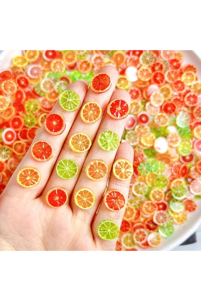 Choice 50 قطعة مختلطة من شرائح الجريب فروت والليمون الشفافة لتزيين الأظافر بأ...