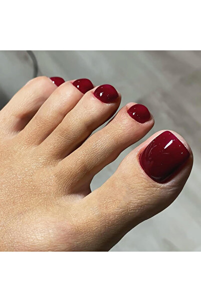 Choice Burgundy 24 PCS Red/White/Black/Yellow/Wine Red Toenails Fake Toe Nail...