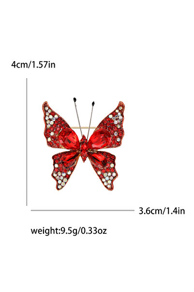 Choice دبوس فراشة من حجر الراين Red3871 للنساء، بروش على شكل فراشات، دبوس ياق...