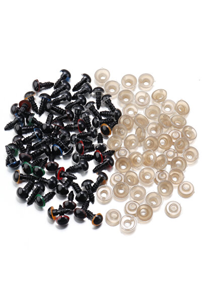 Choice 50 قطعة من عيون بلاستيكية سوداء آمنة مقاس 8 مم، 50 قطعة، ألوان متنوعة،...