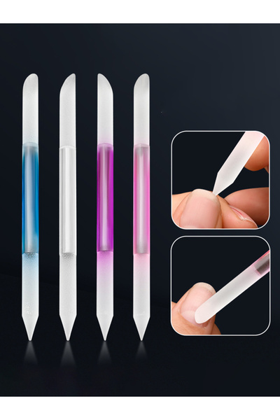 Choice 4 قطع من مبرد أظافر زجاجي نانوي مزدوج الرأس، مبرد تلميع الأظافر، تنظيف...