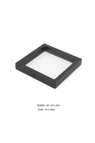 Choice Black 16x16cm PE Film Transparent Visible Jewelry Storage Box Ring Ear...