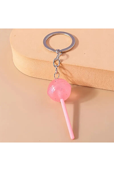 Choice pink 1/5pcs Lovely Resin Candy Lollipop Keychain Mini 3D Simulation Fo...