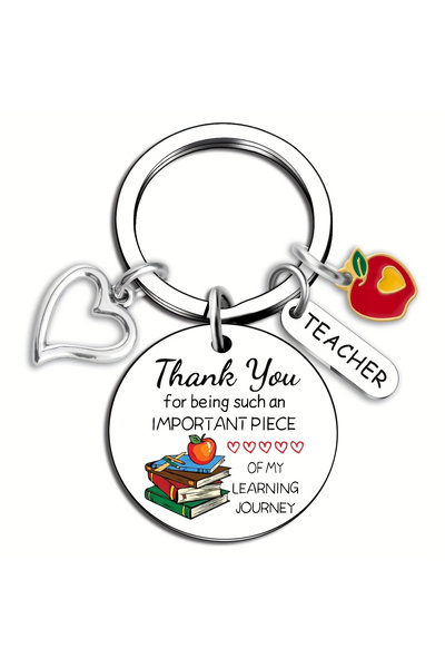 Choice سلسلة مفاتيح دائرية من الفولاذ المقاوم للصدأ قطعة واحدة بتصميم "شكرًا ...