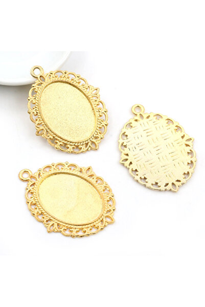 Choice قلادة ذهبية من 10 قطع مقاس 18 × 25 مم، مقاس داخلي 9 ألوان، طراز عتيق، ...