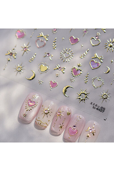 NAILFYOU ملصقات أظافر أنيقة خماسية الأبعاد TO4427JZ بإطارات باروكية مزينة بصو...