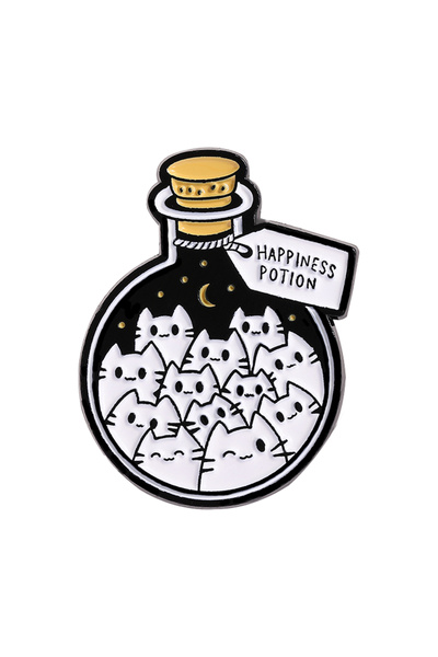 Choice دبوس مينا على شكل قطة كرتونية، جرعة السعادة، نمط 1، لمحبي القطط، دبوس ...