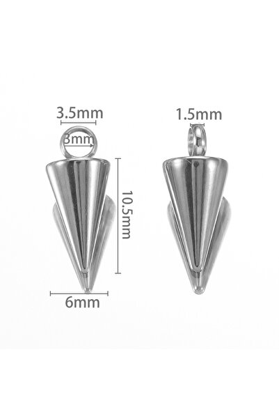 Choice X-Steel-6x10.5mm 10 قطع قلادة مخروطية عتيقة بدون بهتان من الفولاذ المق...