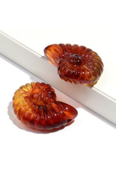 Choice 6 قطع من خرزات الأكريليك على شكل صدفة محارة بلون مختلط مقاس 32 × 41 مم...